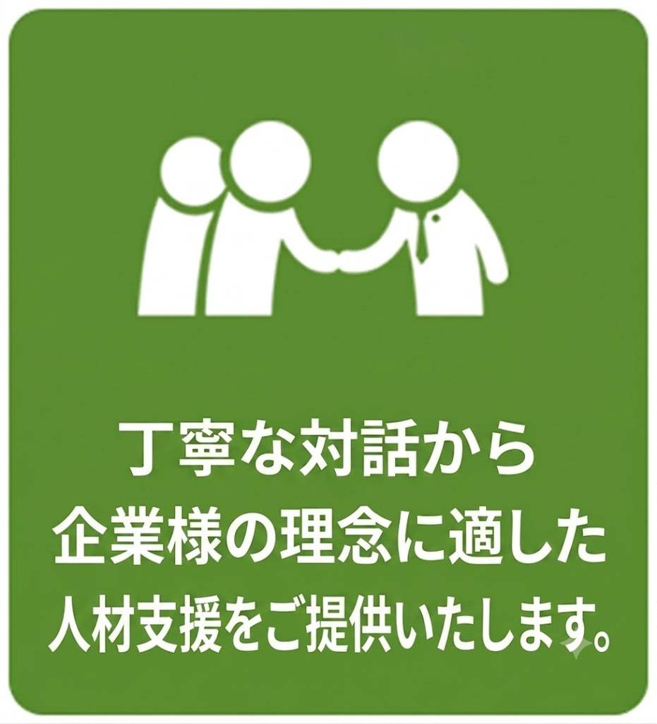 しっかりとしたヒアリングを元に企業様の業務に適した人材を紹介します。